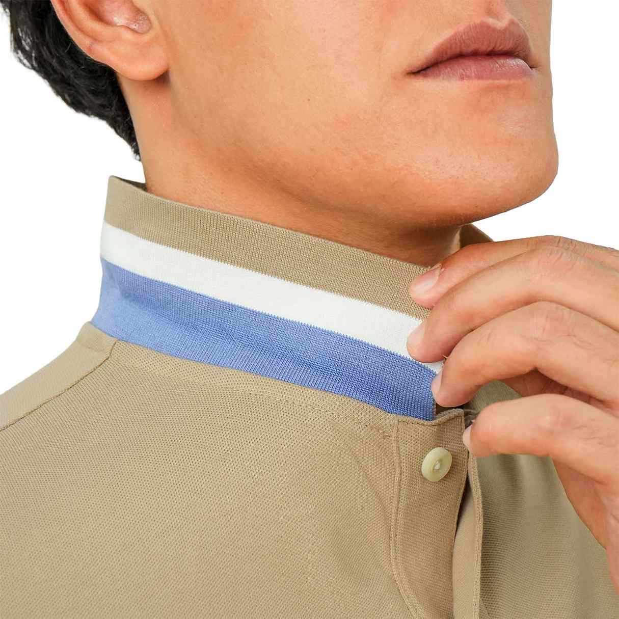 Men's Slim Fit Cotton Short Sleeve Napoleon Polo - Image 3