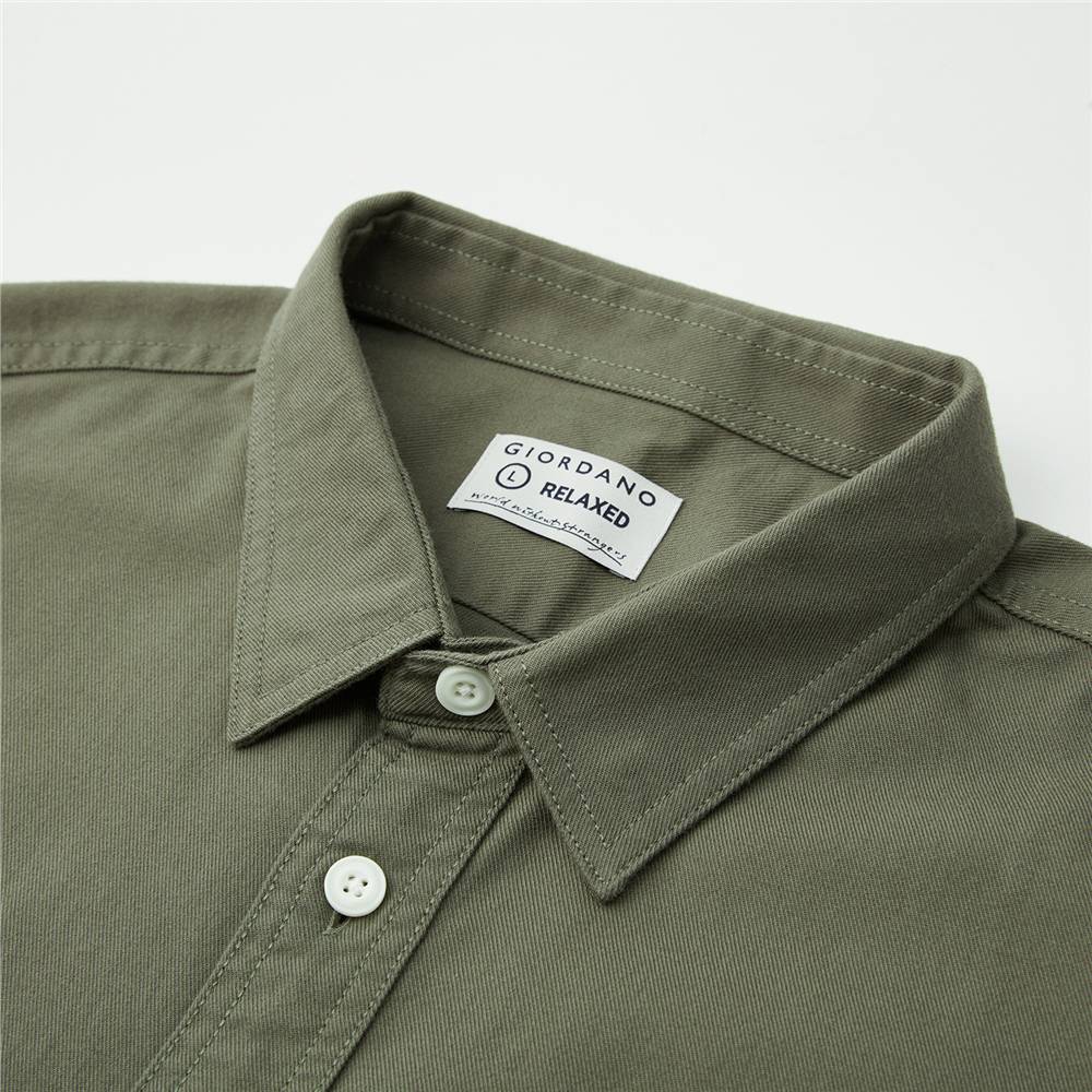 Men's Relaxed Fit Cotton Twill Long Sleeve Shirt - Image 5