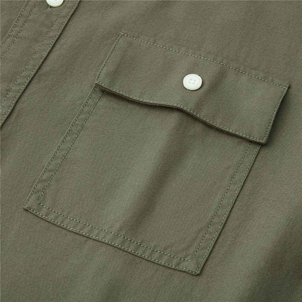 Men's Relaxed Fit Cotton Twill Long Sleeve Shirt - Image 6