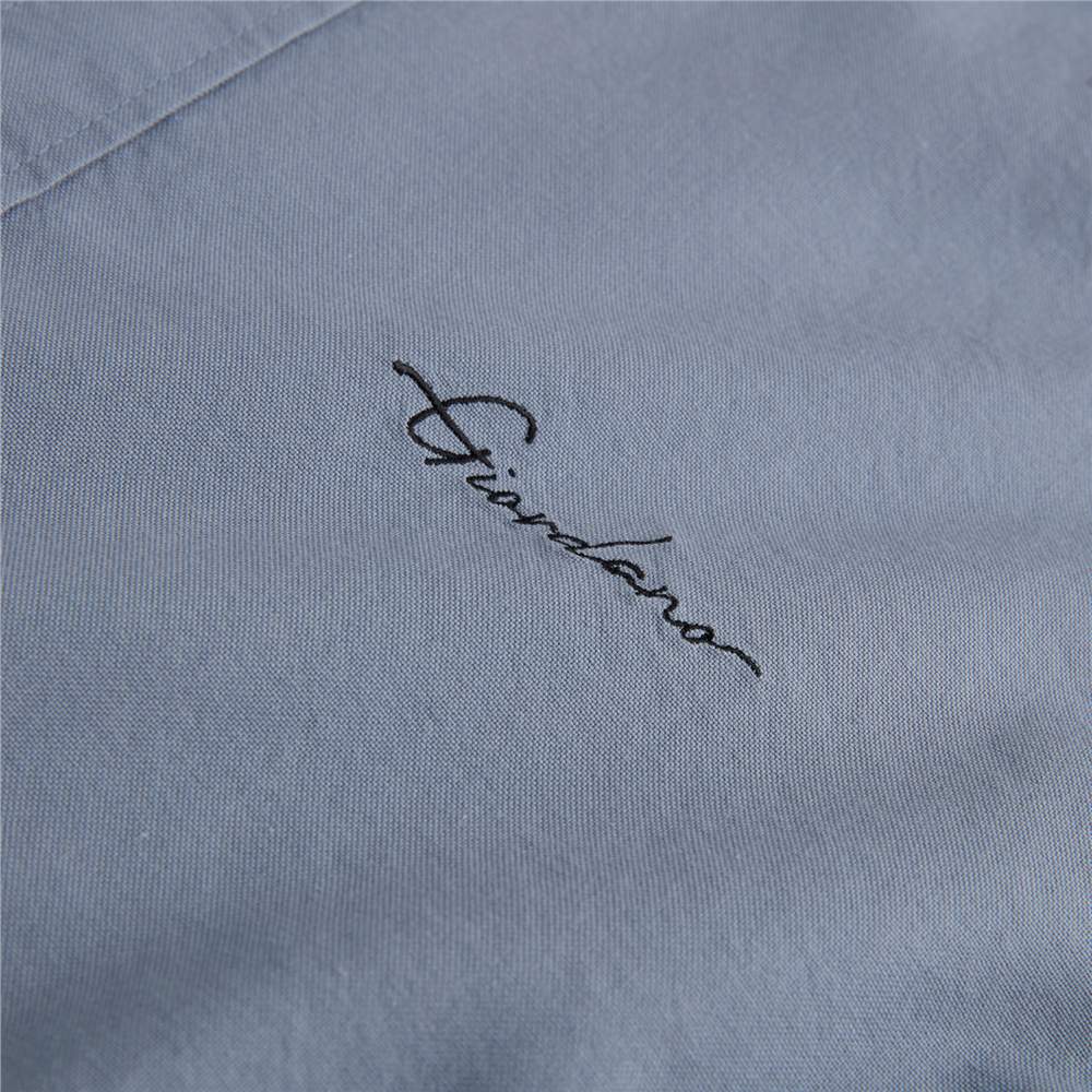 Men's Relaxed Fit Lyocell-Cotton Embroidered Shirt - Image 8