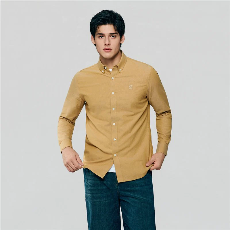 Men's Lion Oxford Slim Long Sleeve Shirt - Image 3