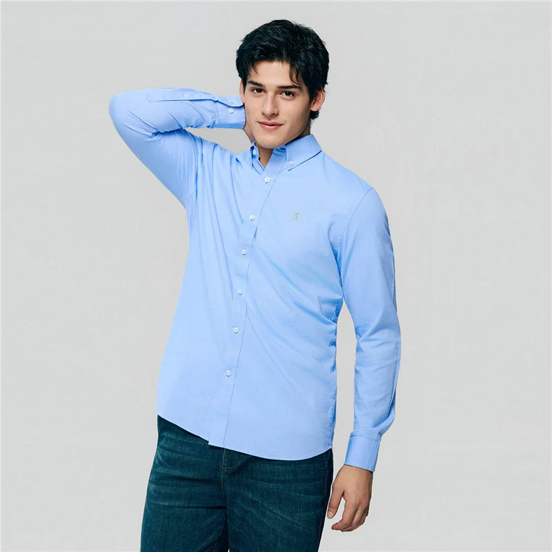 Men's Lion Oxford Slim Long Sleeve Shirt - Image 3