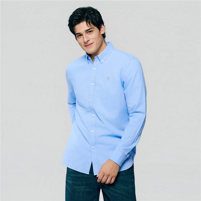 Men's Lion Oxford Slim Long Sleeve Shirt - Image 4
