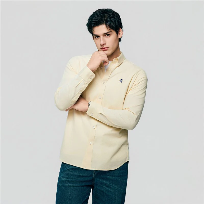 Men's Lion Oxford Slim Long Sleeve Shirt - Image 3