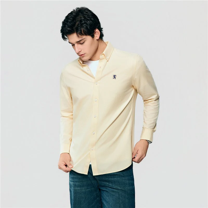 Men's Lion Oxford Slim Long Sleeve Shirt - Image 4