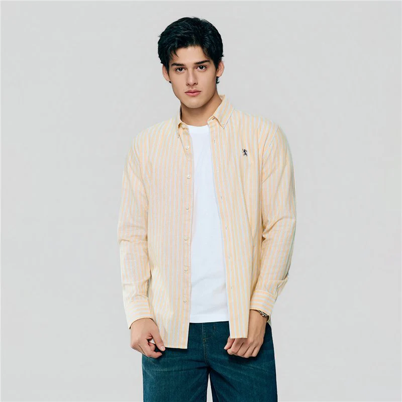 Men's Lion Oxford Slim Long Sleeve Shirt - Image 3