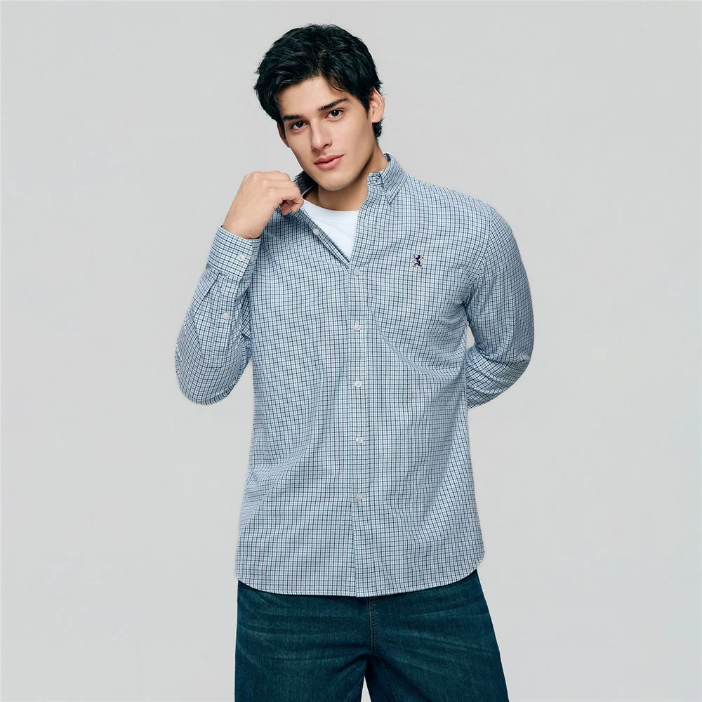 Men's Lion Oxford Slim Long Sleeve Shirt - Image 4