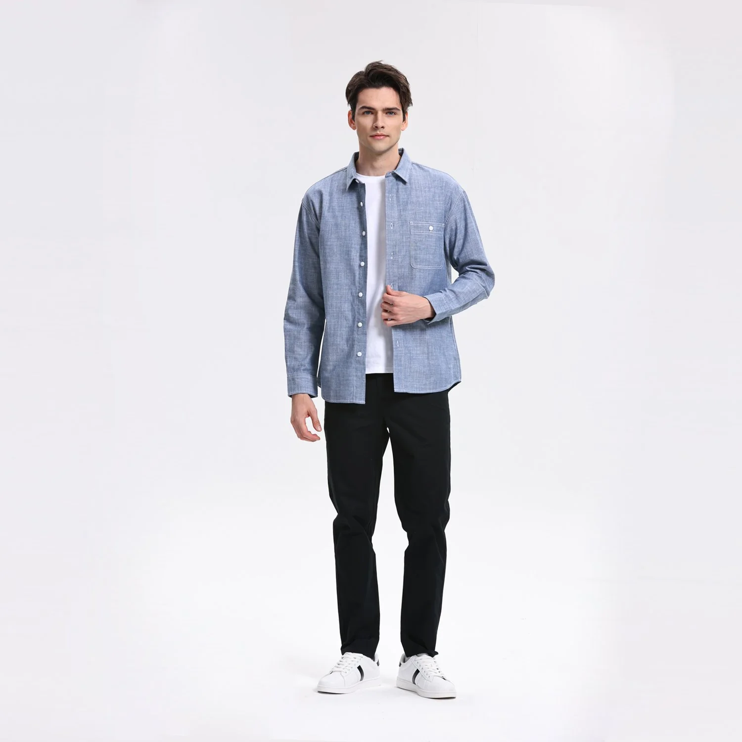 Men's Cotton Chambray Full Opening Shirt - Image 3
