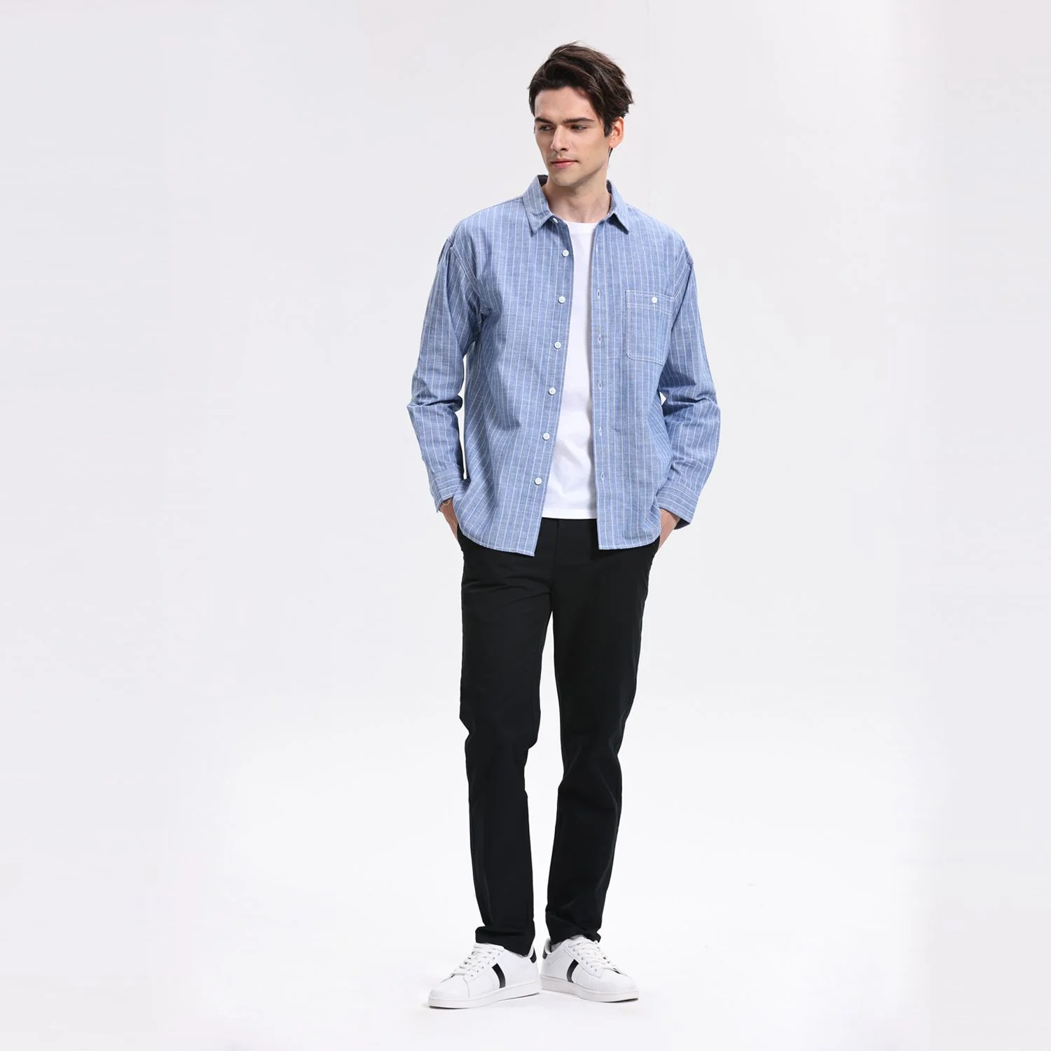 Men's Cotton Chambray Full Opening Shirt - Image 3
